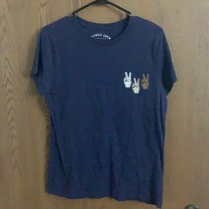Aeropostale XL Navy Blue Peace Sign T-Shirt